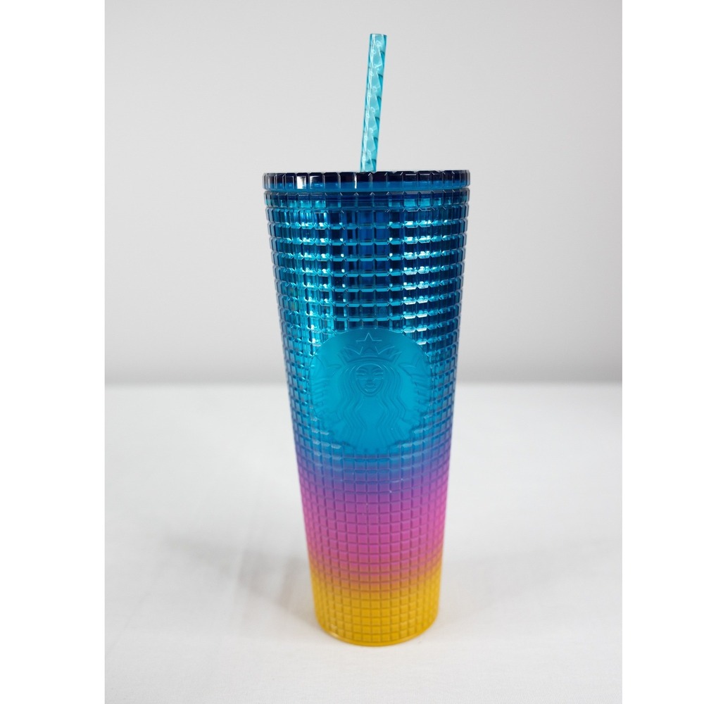Starbucks Tumbler Unisex 24oz 2023 Summer Tim Singleton Rainbow Grid Gradient